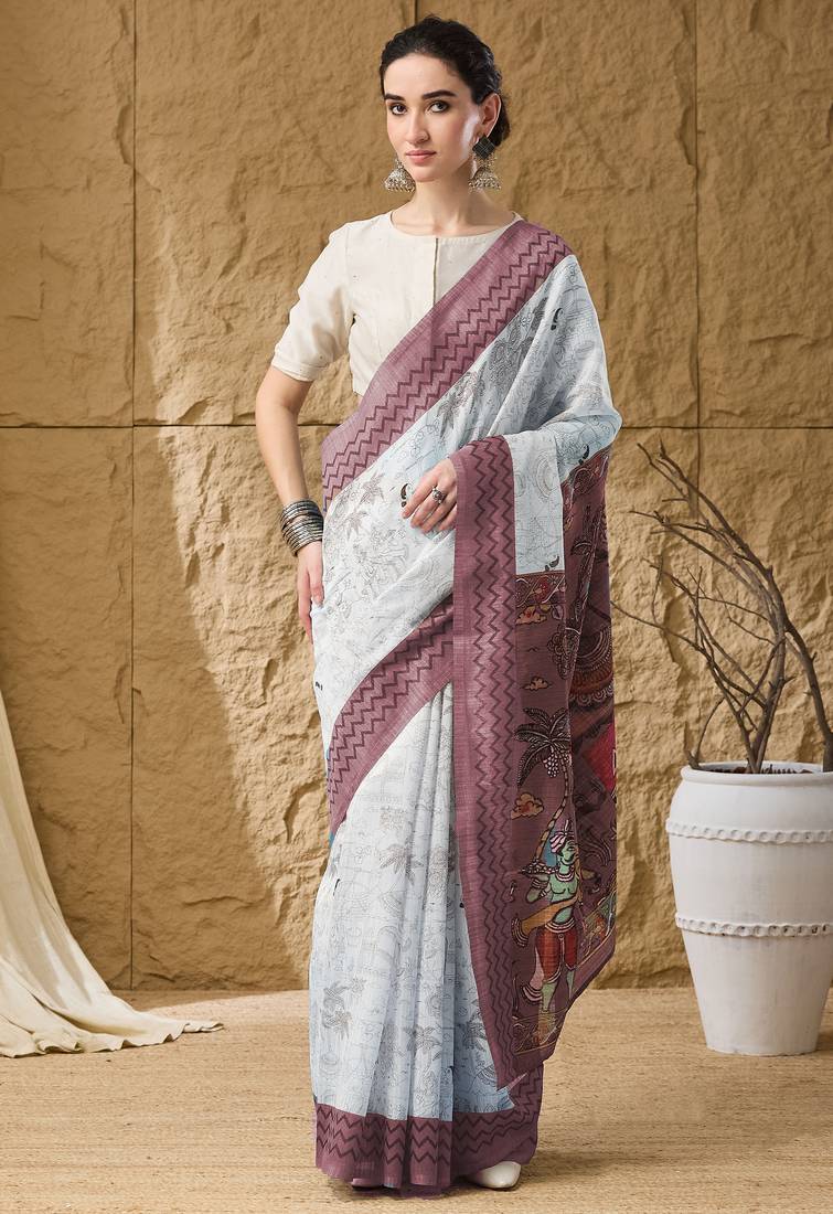 wine color smart printed ready to wear ceremonial saree