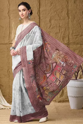 wine color smart printed ready to wear ceremonial saree