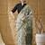 pista color smart printed ready to wear ceremonial saree