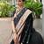 black color smart paithani woven designer banarasi silk blend saree for traditional rich looks