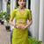 green color smart paithani woven designer banarasi silk blend saree for traditional rich looks