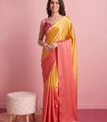 Orange color smart and stylish ready to wear bollywood style saree
