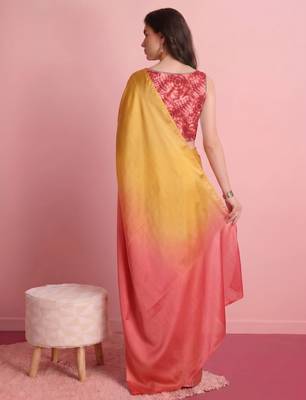 Orange color smart and stylish ready to wear bollywood style saree 2