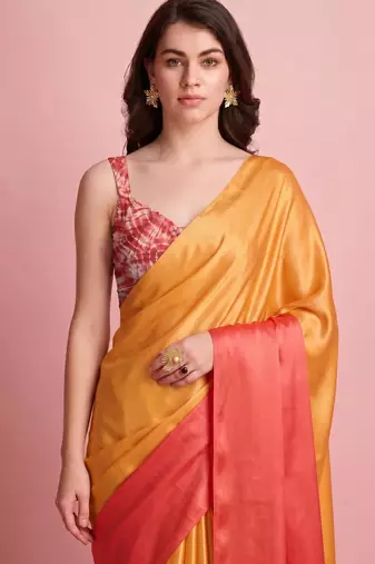 Orange color smart and stylish ready to wear bollywood style saree