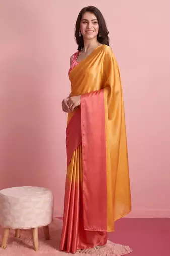 Orange color smart and stylish ready to wear bollywood style saree