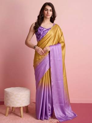 lavender color smart and stylish ready to wear bollywood style saree 1