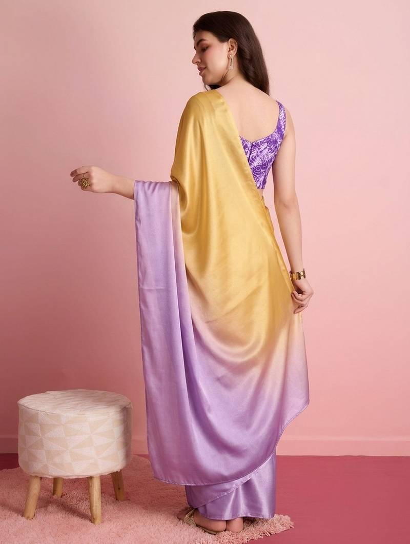 lavender color smart and stylish ready to wear bollywood style saree