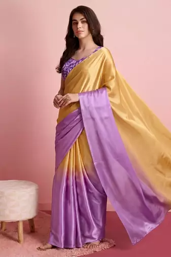 Lavender color smart and stylish ready to wear bollywood style saree