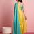 turquoise color smart and stylish ready to wear bollywood style saree