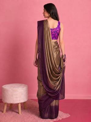 purple color smart and stylish ready to wear bollywood style saree 3