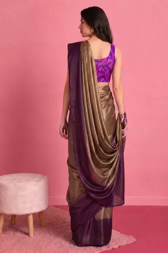 Purple color smart and stylish ready to wear bollywood style saree