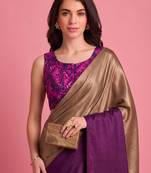 purple color smart and stylish ready to wear bollywood style saree