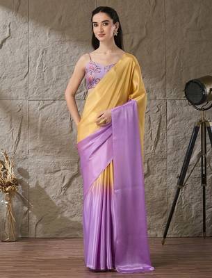 lavender color smart and stylish ready to wear bollywood style saree 1