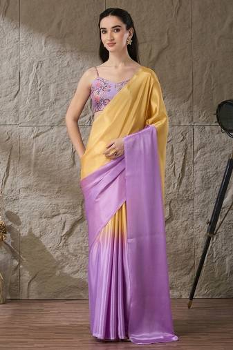 lavender color smart and stylish ready to wear bollywood style saree