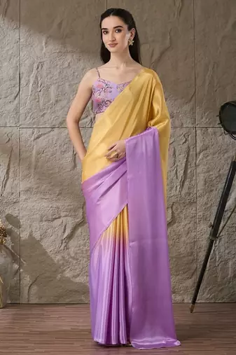 Lavender color smart and stylish ready to wear bollywood style saree