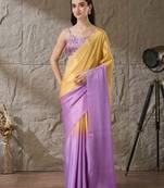 lavender color smart and stylish ready to wear bollywood style saree