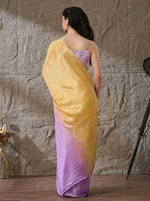 lavender color smart and stylish ready to wear bollywood style saree 2