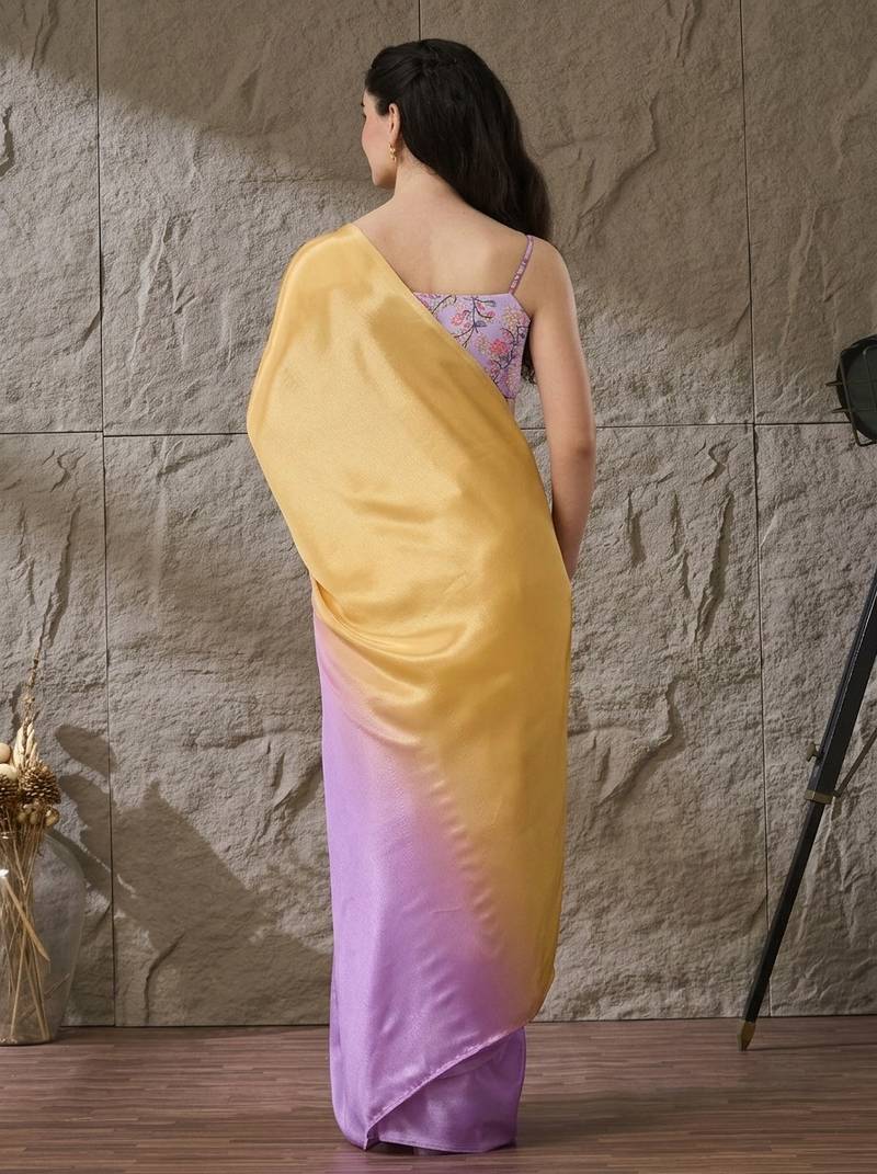 lavender color smart and stylish ready to wear bollywood style saree
