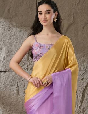 lavender color smart and stylish ready to wear bollywood style saree 3
