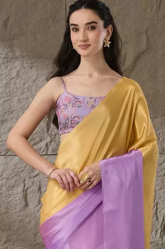 Lavender color smart and stylish ready to wear bollywood style saree