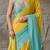 turquoise color smart and stylish ready to wear bollywood style saree