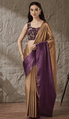 purple color smart and stylish ready to wear bollywood style saree 1