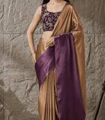 purple color smart and stylish ready to wear bollywood style saree