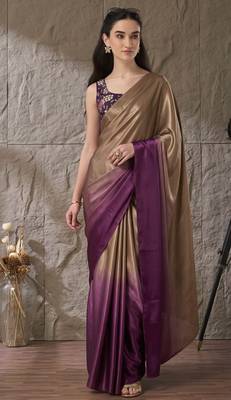 purple color smart and stylish ready to wear bollywood style saree 4