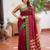 maroon color smart soft silk blend woven designer ethnic partywear saree