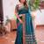 Teal blue color smart soft silk woven designer ethnic partywear saree