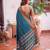 Teal blue color smart soft silk woven designer ethnic partywear saree