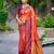 Coral orange color smart soft silk woven designer graceful traditonal fancy saree