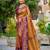 Copper gold color smart soft silk woven designer graceful traditonal fancy saree