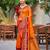 Saffron orange color smart soft silk woven designer graceful traditonal fancy saree