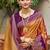 Copper gold color smart soft silk woven designer graceful traditonal fancy saree