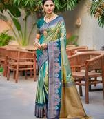Sea green color smart soft silk woven designer graceful traditonal fancy saree
