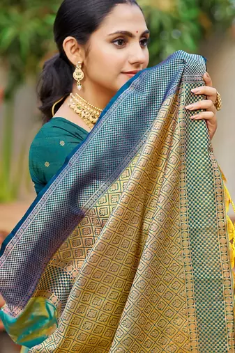 Sea green color smart soft silk woven designer graceful traditonal fancy saree