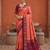 Gajri color patola silk woven meenakari jacquard designer saree for rich traditional saree