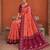 Gajri color patola silk woven meenakari jacquard designer saree for rich traditional saree