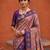 Purple color patola silk woven meenakari jacquard designer saree for rich traditional saree