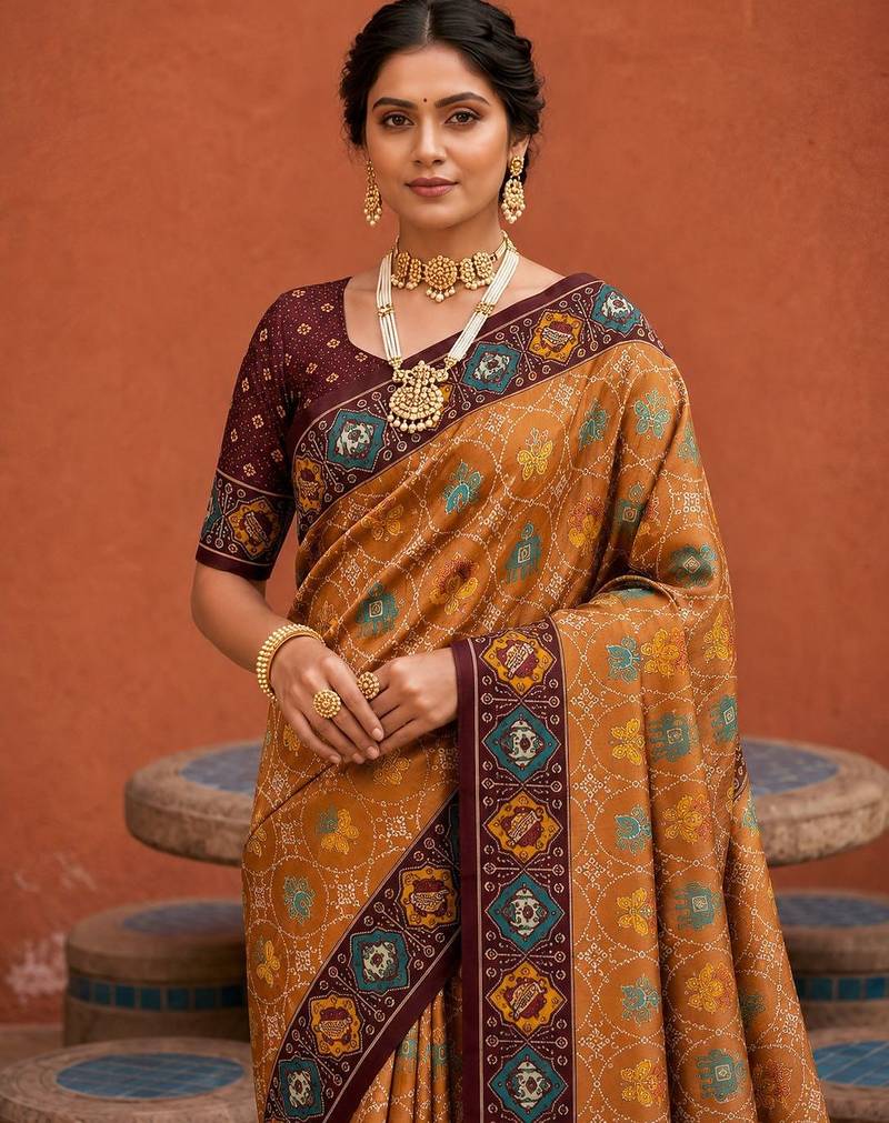 Maroon color patola silk woven meenakari jacquard designer saree for rich traditional saree