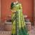 green color patola silk blend woven meenakari jacquard designer saree for rich traditional saree