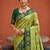 green color patola silk blend woven meenakari jacquard designer saree for rich traditional saree