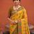 Yellow color patola silk woven meenakari jacquard designer saree for rich traditional saree