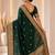 Green color banarasi silk fabric woven jacquard designer partywear saree