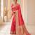 Pink color banarasi silk fabric woven jacquard designer partywear saree