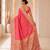 Pink color banarasi silk fabric woven jacquard designer partywear saree