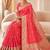 Pink color banarasi silk fabric woven jacquard designer partywear saree