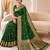 Green color banarasi silk fabric woven jacquard designer partywear saree