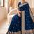 Blue color banarasi silk fabric woven jacquard designer partywear saree
